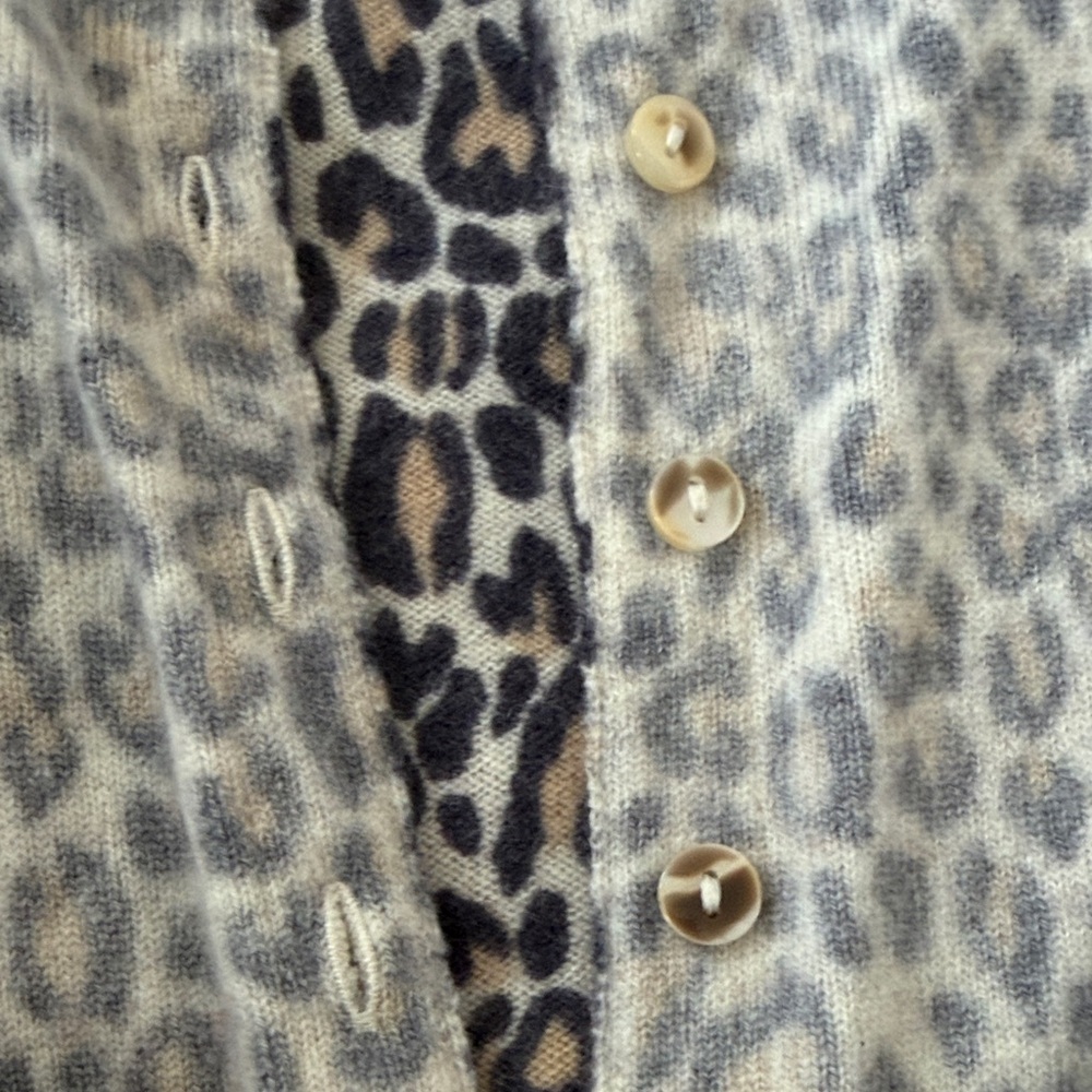 Free People Leopard Print Button-Front Women's Cardigan - Picture 4 of 6